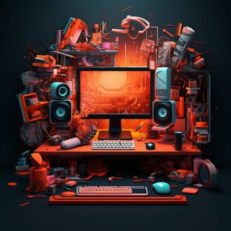 3d-workstation-with-computer-peripheral-devices
